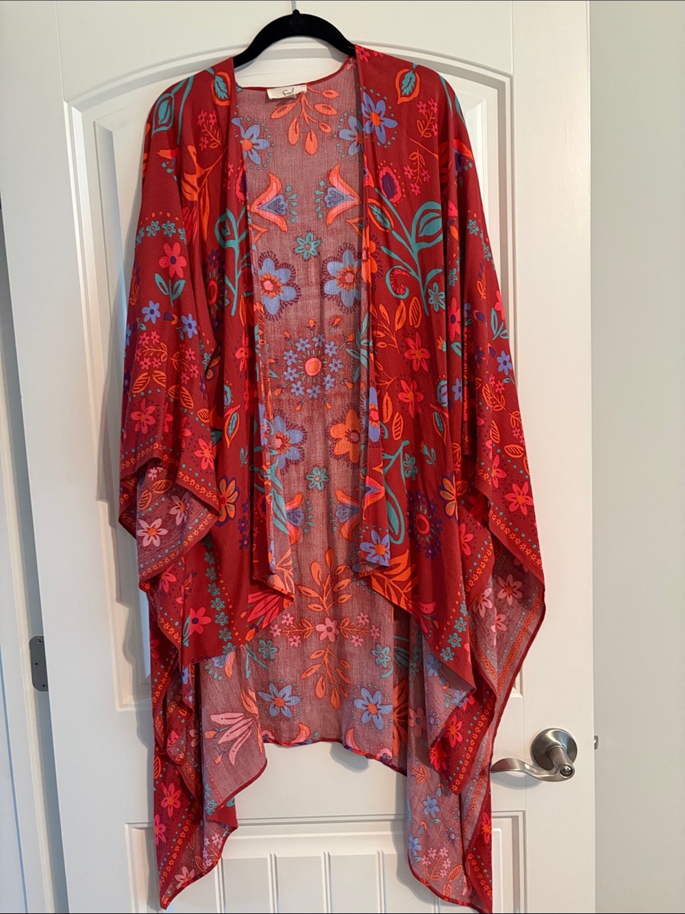 Easel Red Floral Kimono
